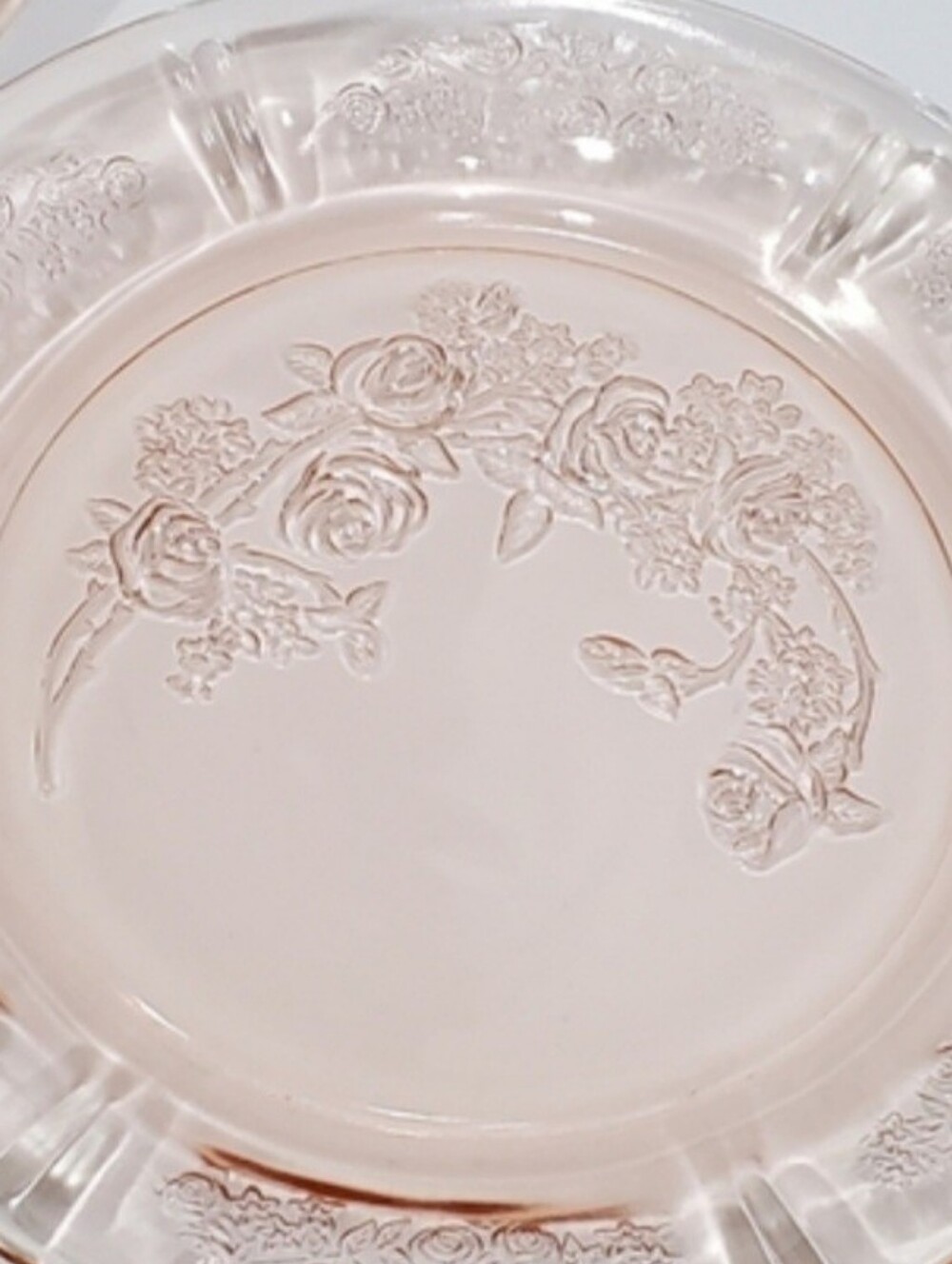 1930s (4) Sharon Pink Depression Glass 9" Roses Plates by Federal Glass (Set 1) - Picture 10 of 12